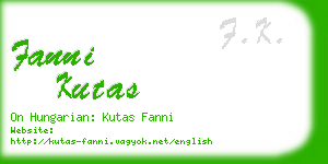 fanni kutas business card